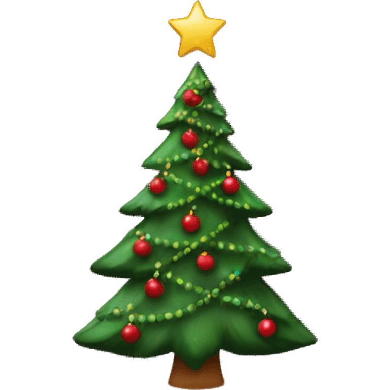 Christmas tree with dark red decorations emoji