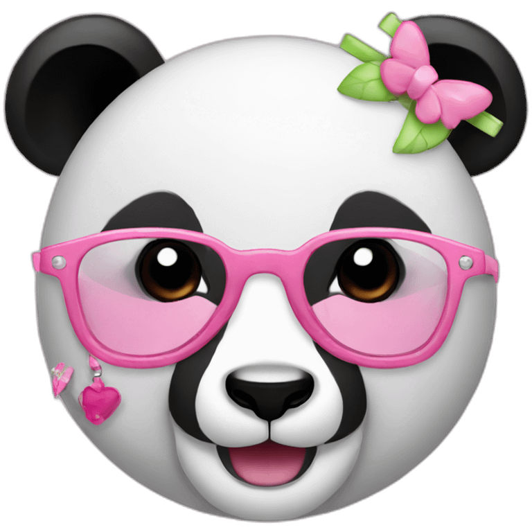 a small panda face with girly accessories emoji