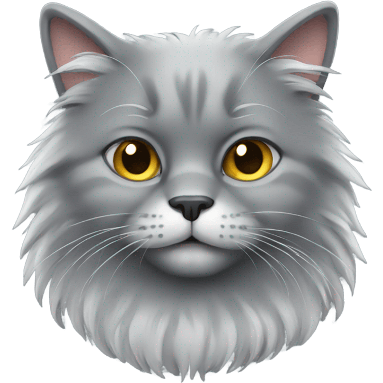 Grey fluffy cat emoji