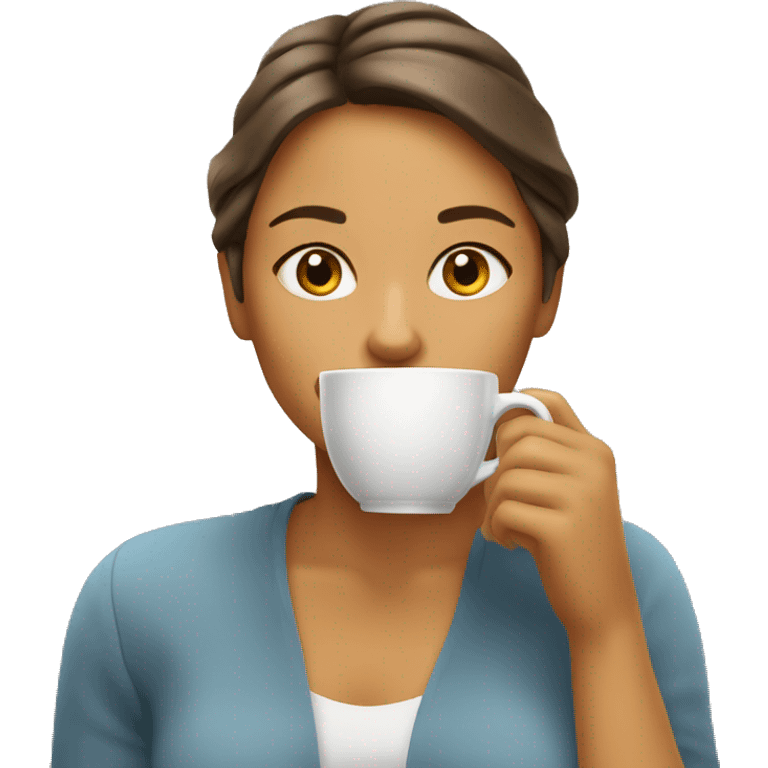 Lady drinking coffee emoji