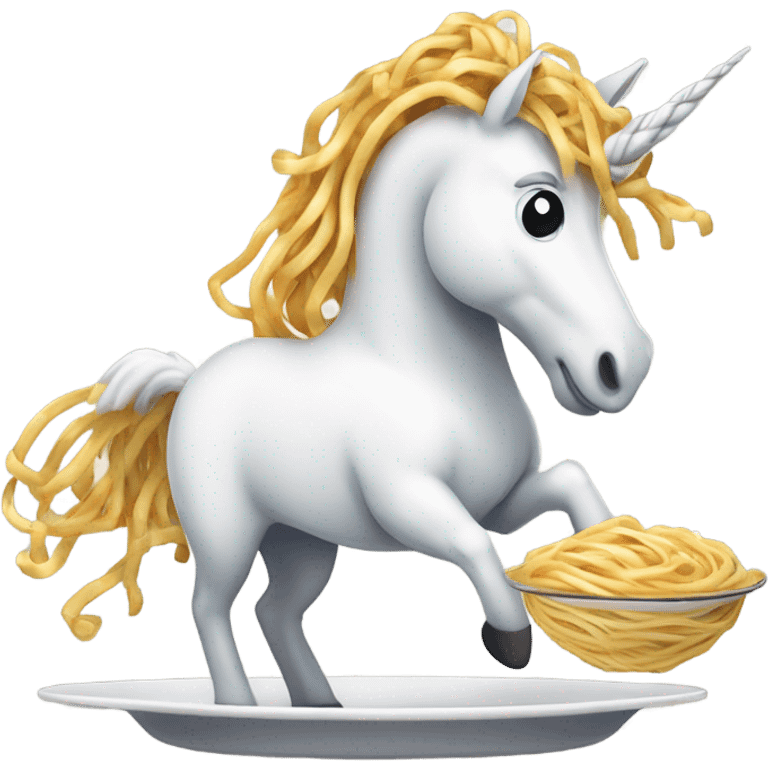 Unicorn eating pasta  emoji