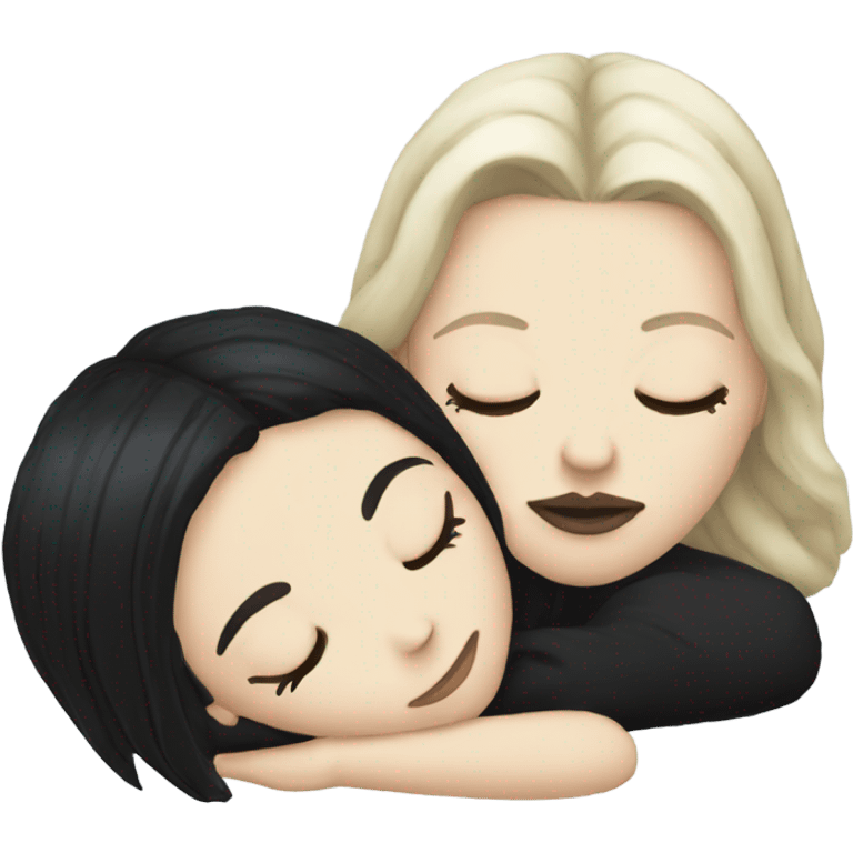 goth white girl and black hair sleeping emoji