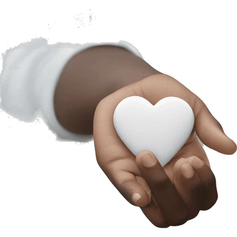 White heart in hand emoji