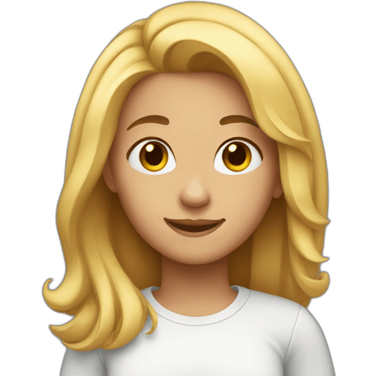  girl with medium hair smiling emoji