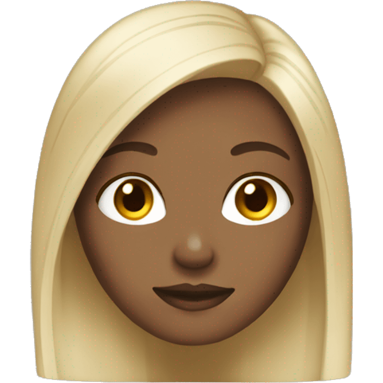 Girl with dark hair and blonde highlights  emoji