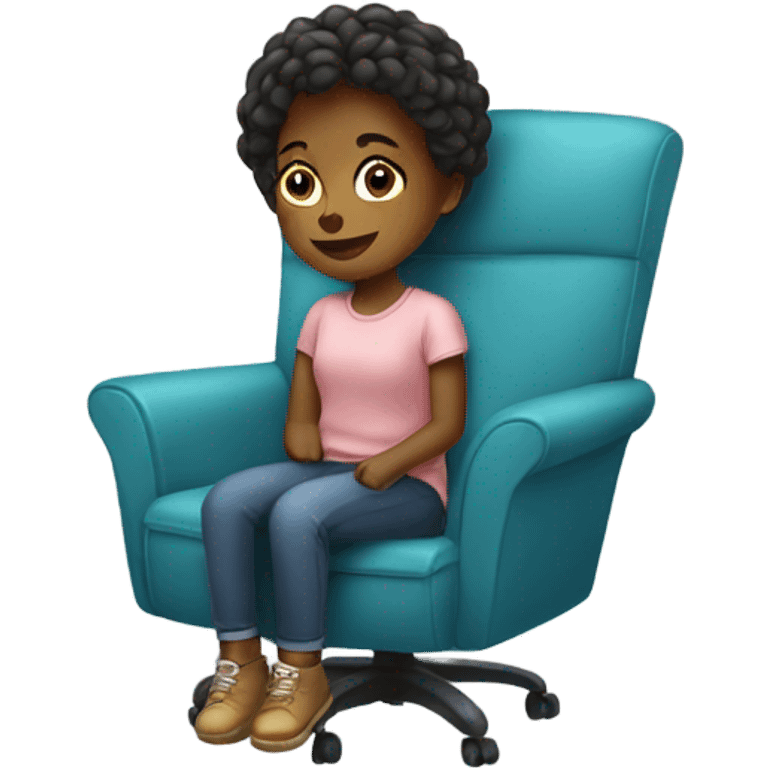 girl sitting on chair emoji