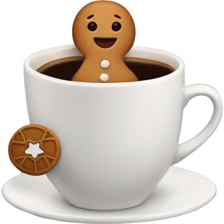 Coffee cup with gingerbread man on it emoji