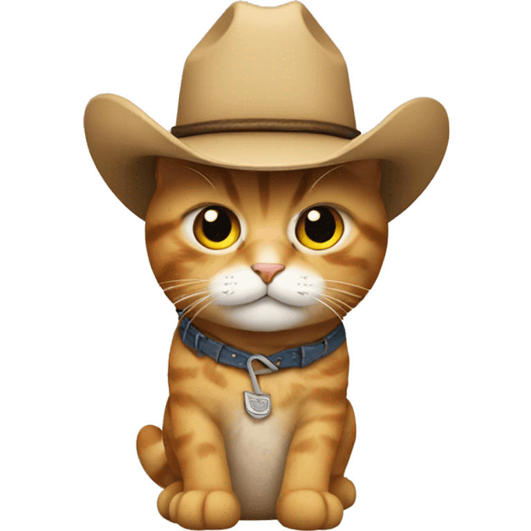 Cat with cowboy hat and boots emoji