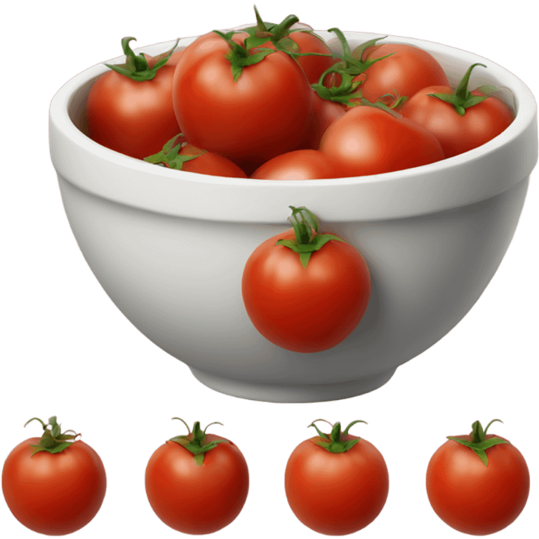 4 tomatoes in a bowl emoji