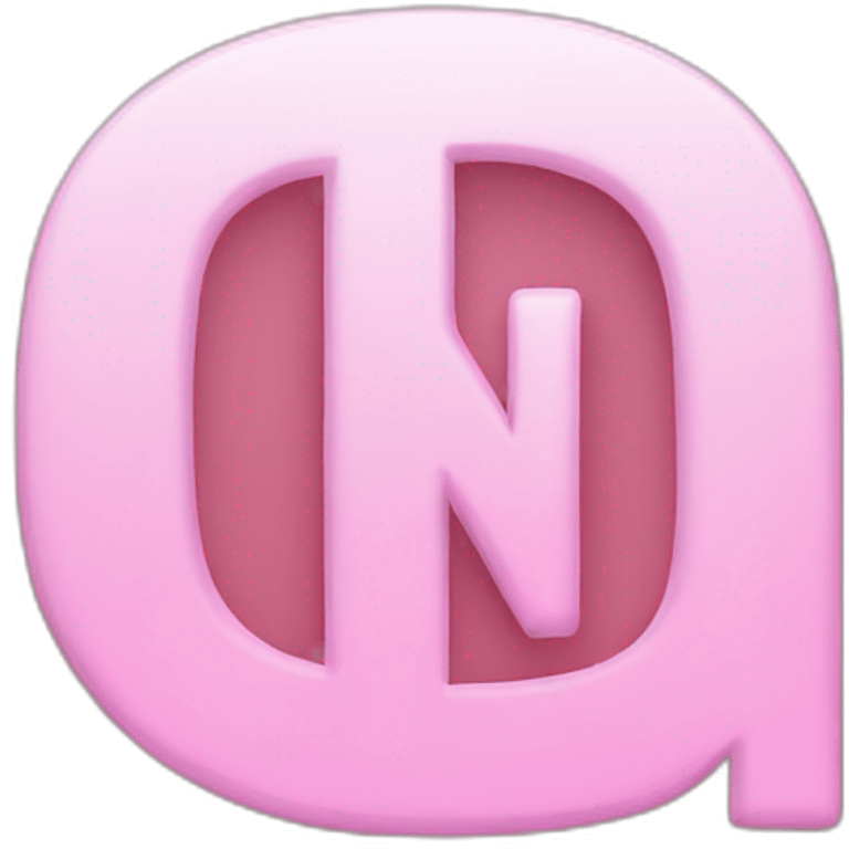 Capital N letter with pink colour emoji