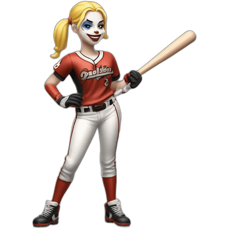 Harley Quinn con un palo de béisbol emoji