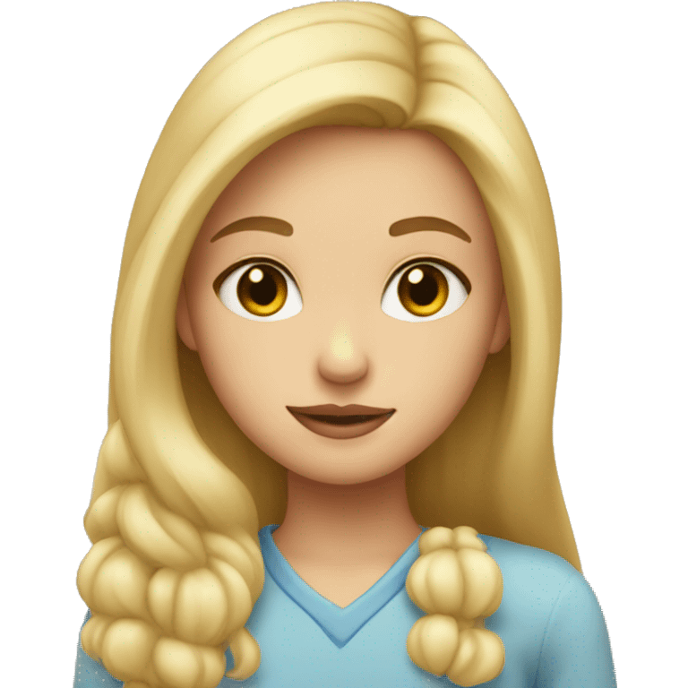 blond girl with a heart on her cheek emoji