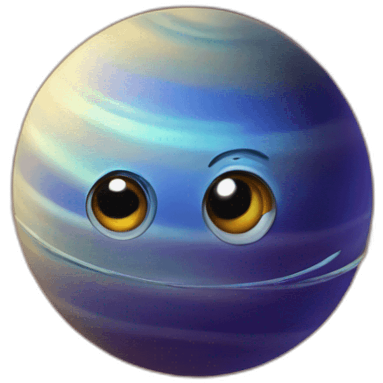 planet Saturn with a cartoon smirking snail face emoji