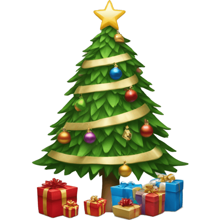 christmas tree with presents emoji