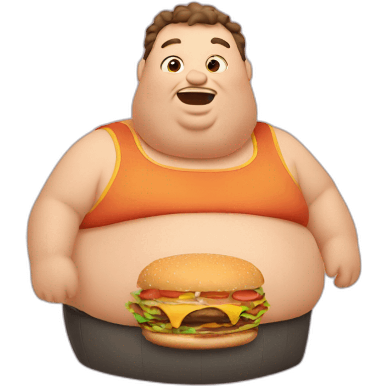 fat guy who eats a burger emoji