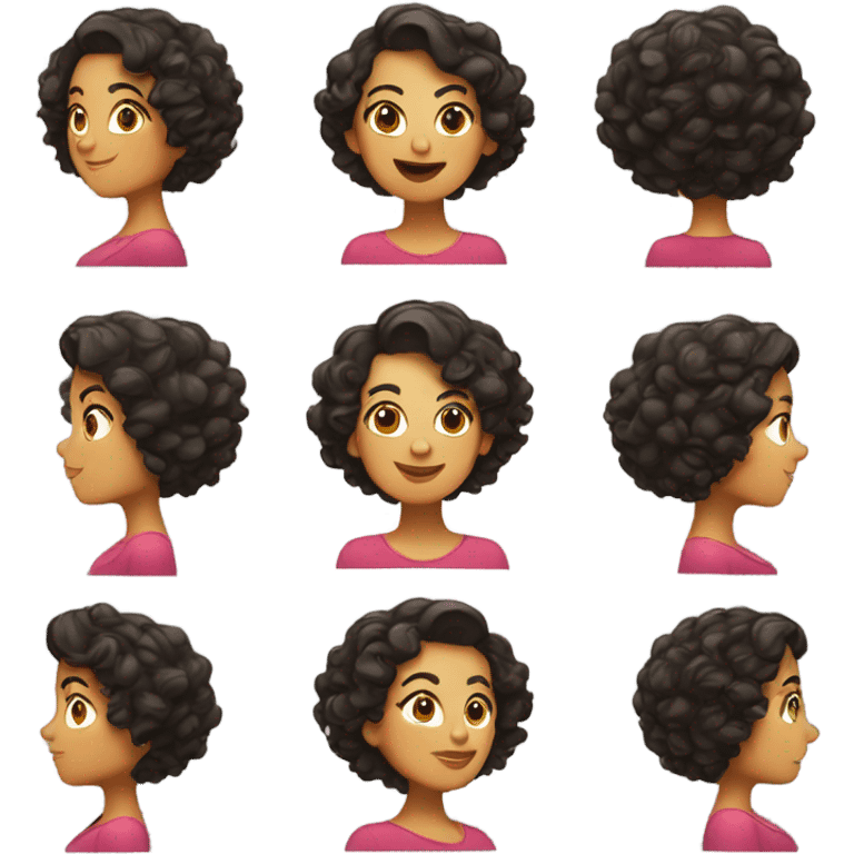 Big butt Latina woman with short curly hair emoji