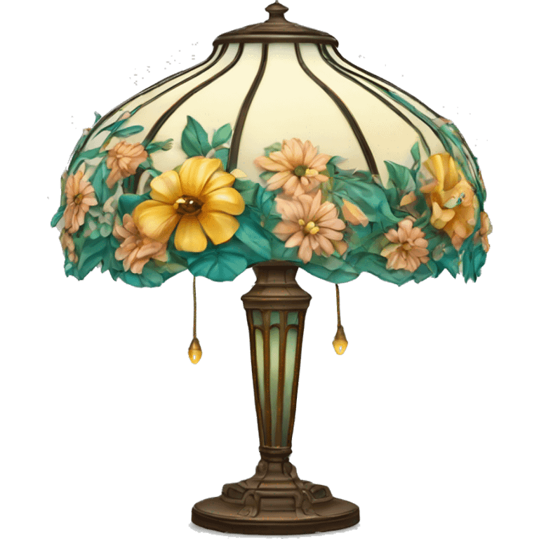 Tiffany lamp with flowers emoji