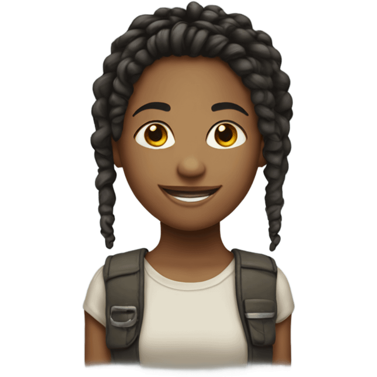 smiling girl with short dreadlocks  emoji