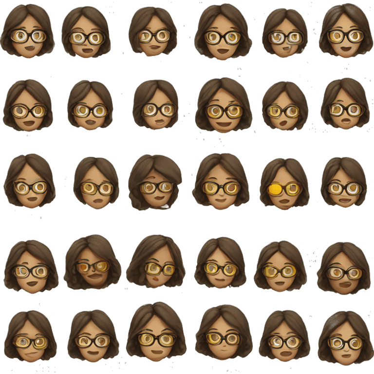 girl with brown hair and glasses emoji