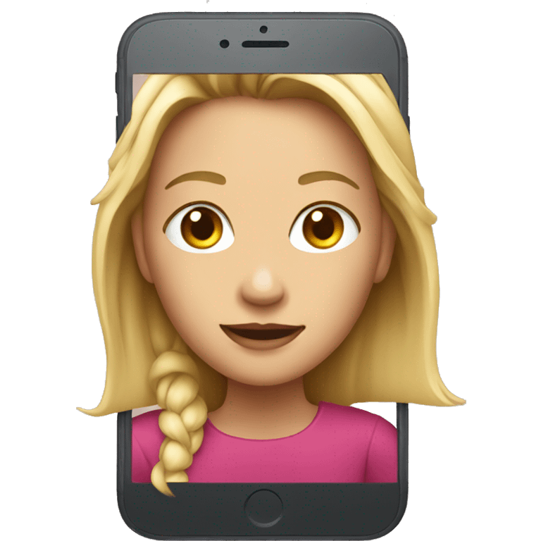 iPhone with a woman on the screen emoji