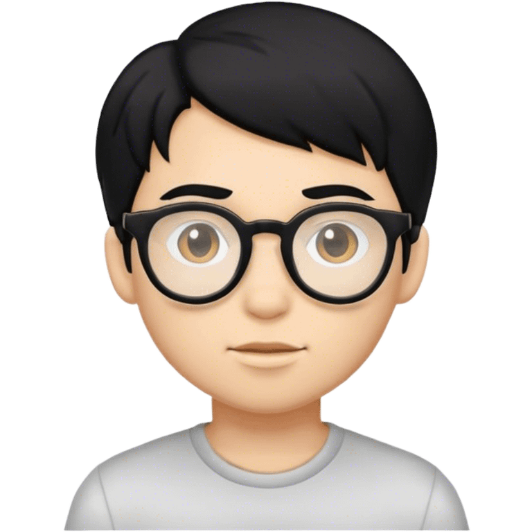 Boy with black hair and glasses emoji