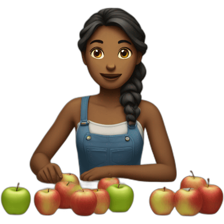 the girl who sells Apple emoji