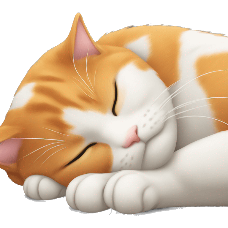 Orange and white cat sleeping  emoji