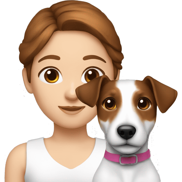 Jack russel with girl brown hair 30 years old emoji