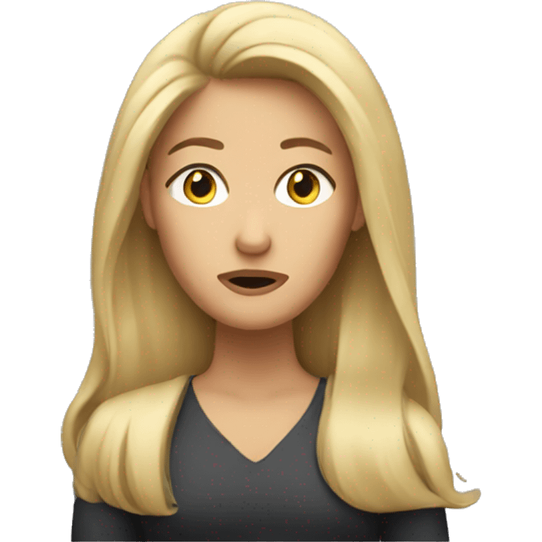 Blond woman with long hair annoyed  emoji