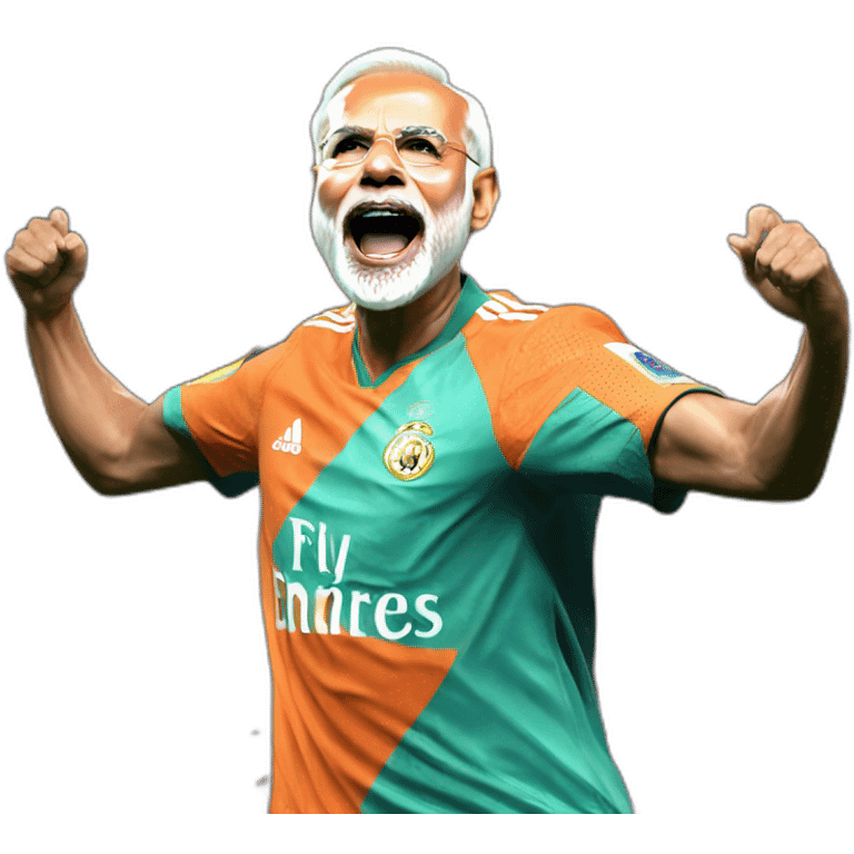 hyper realistic narendra modi doing cristiano ronaldo's celebration 'siuuu' emoji