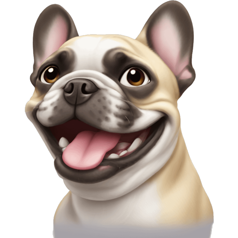 French bulldog smiling emoji