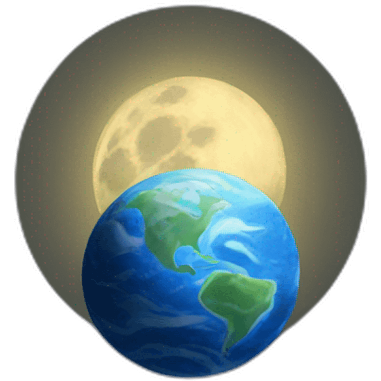 the earth surrounding the moon emoji