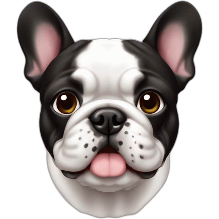 Bouledogue francais noir et blanc emoji