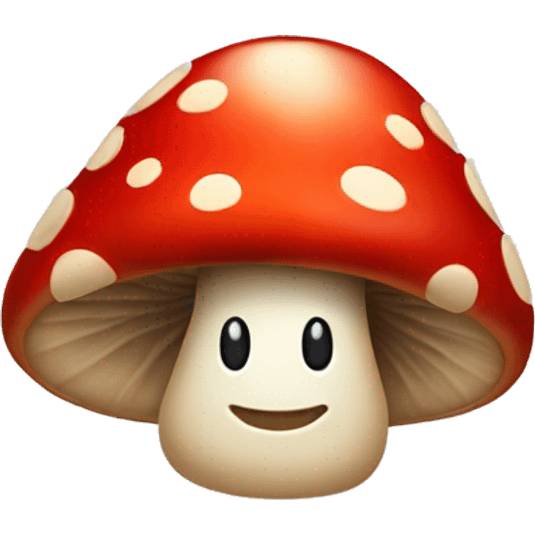 Red Mushroom with happy face emoji