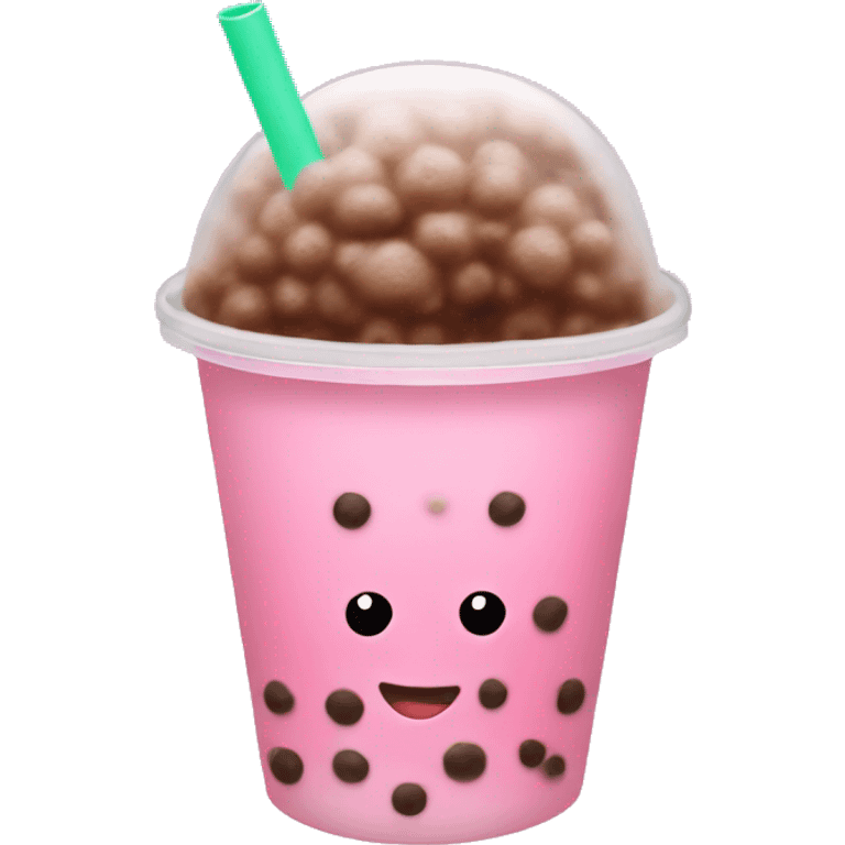 Pink bubble tea emoji