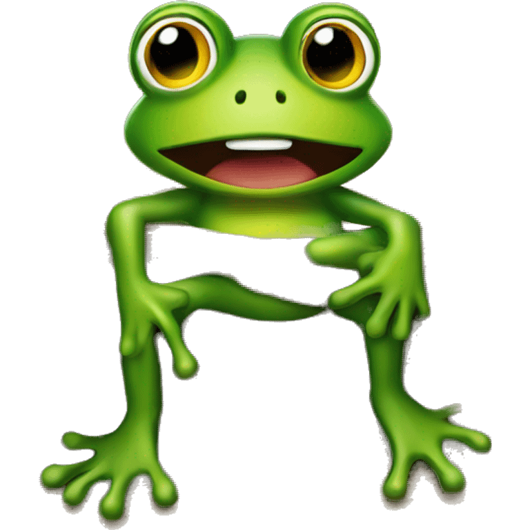 a frog in leather attire on a log emoji