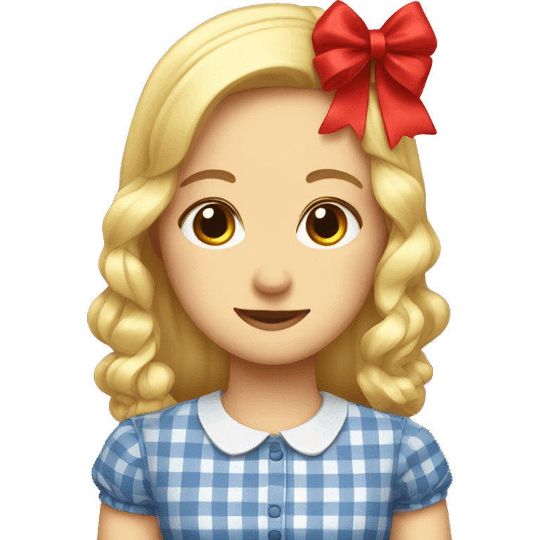 gingham red bow emoji