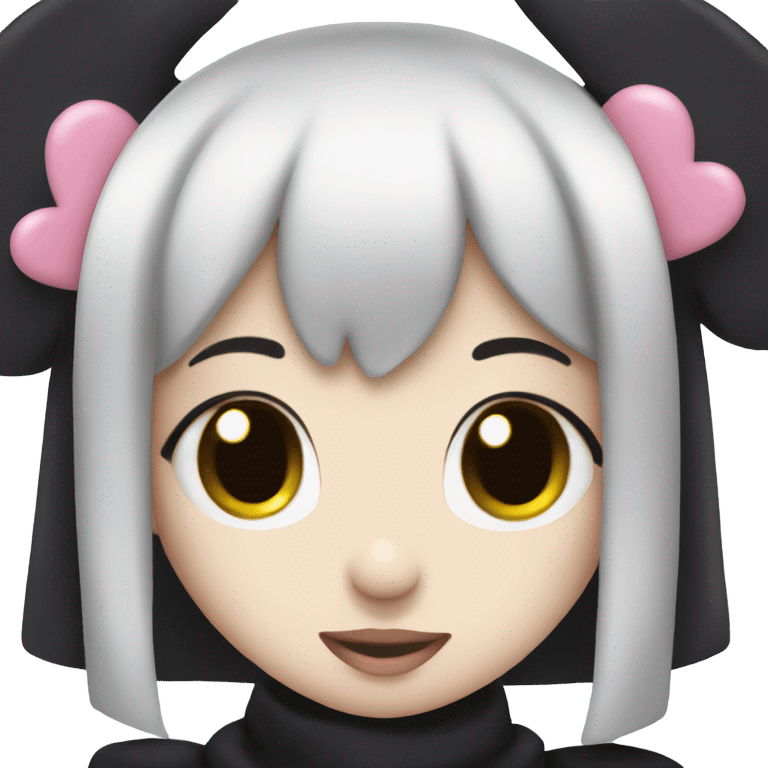 Kuromi with heart eyes emoji