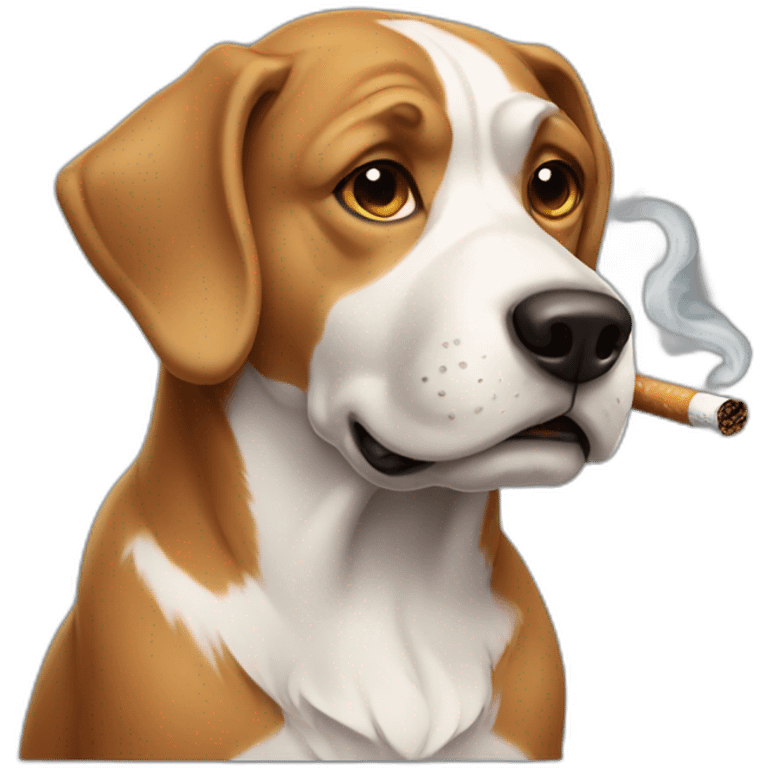 Smoking dog emoji