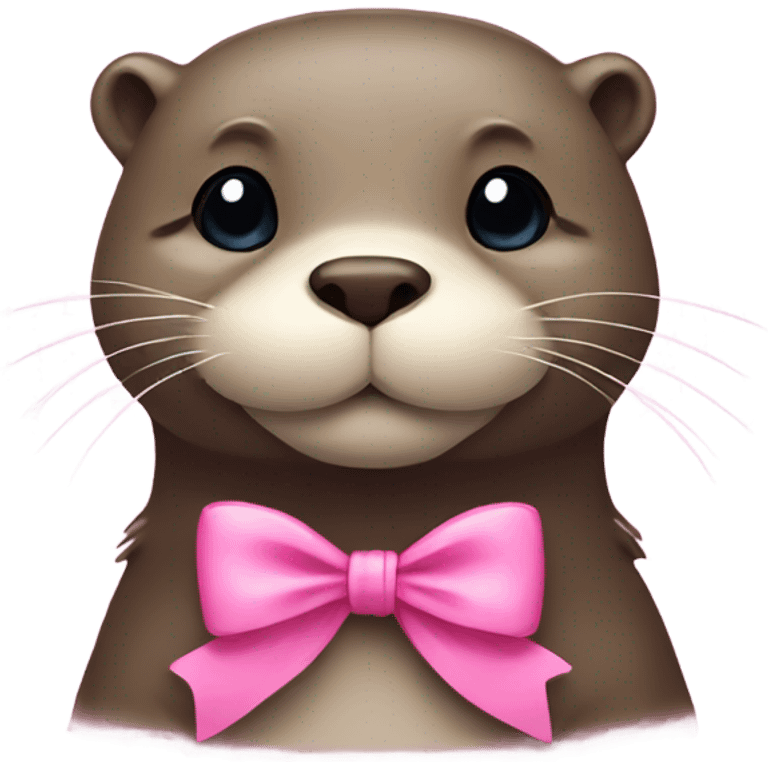 otter with a pink bow emoji