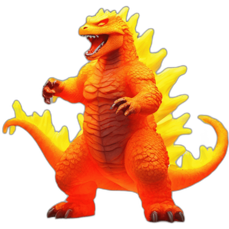 Godzilla fire fluo toy emoji