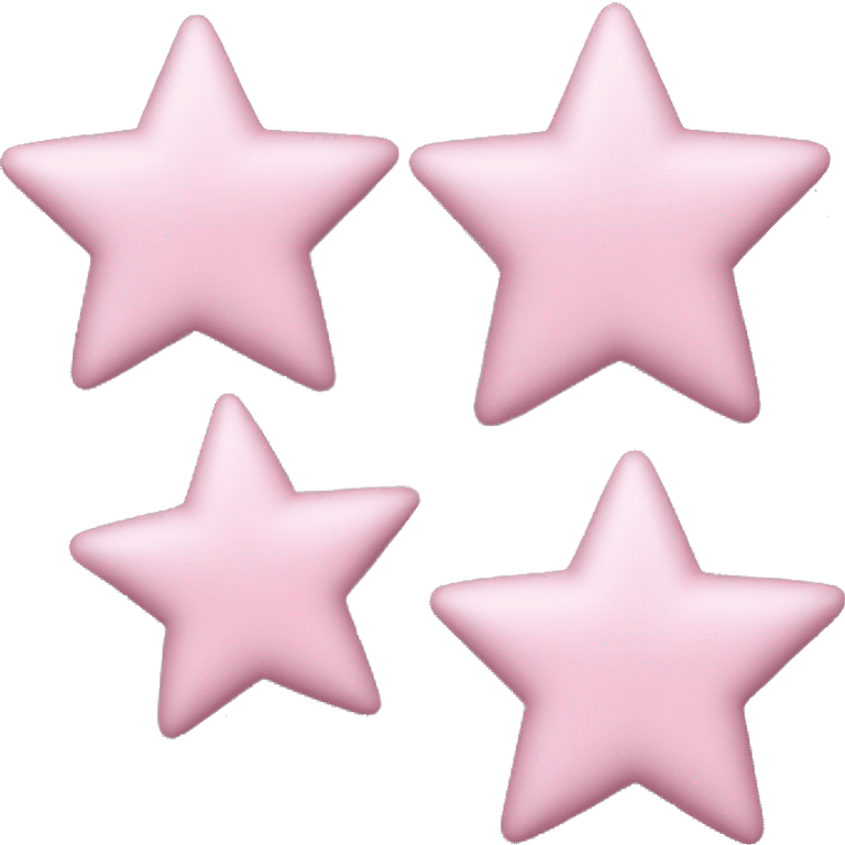 3 pastel pink stars of different sizes emoji