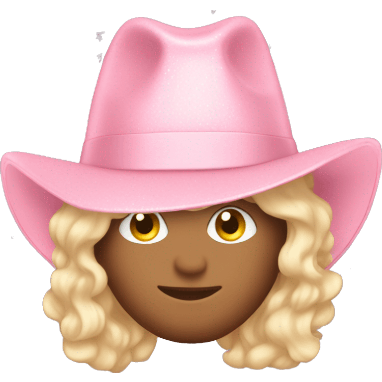 light pink sparkly country hat emoji