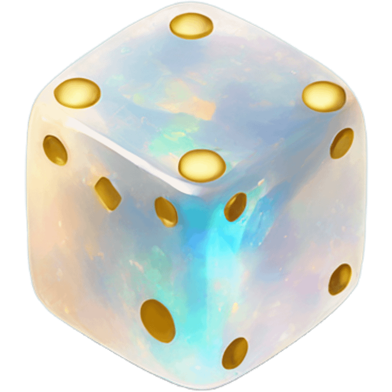 opal crystal gemstone square dice gold dot emoji