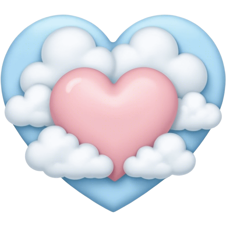 Pastel heart with clouds emoji