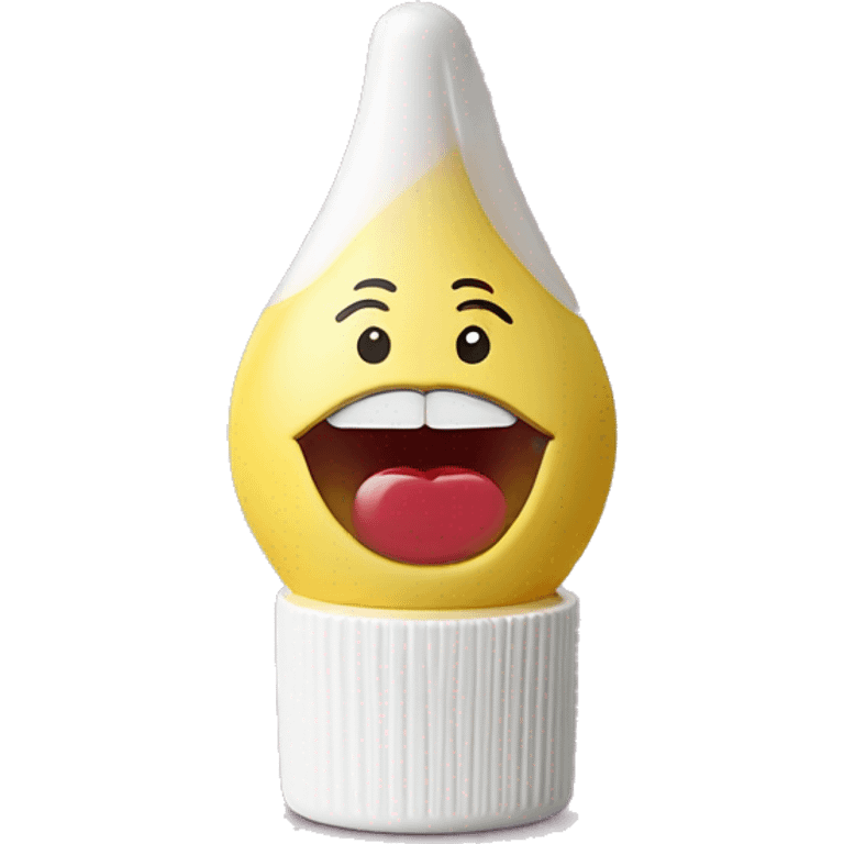 Squeeze lip balm with white screw off cap emoji