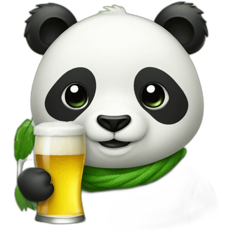 Panda green with a beer emoji