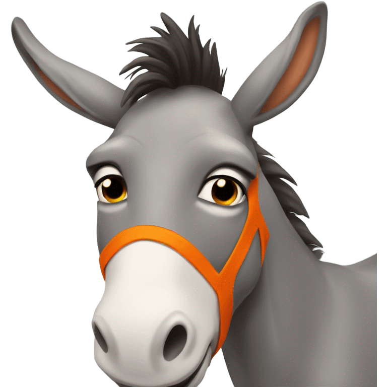 Donkey with a big orange mustach emoji