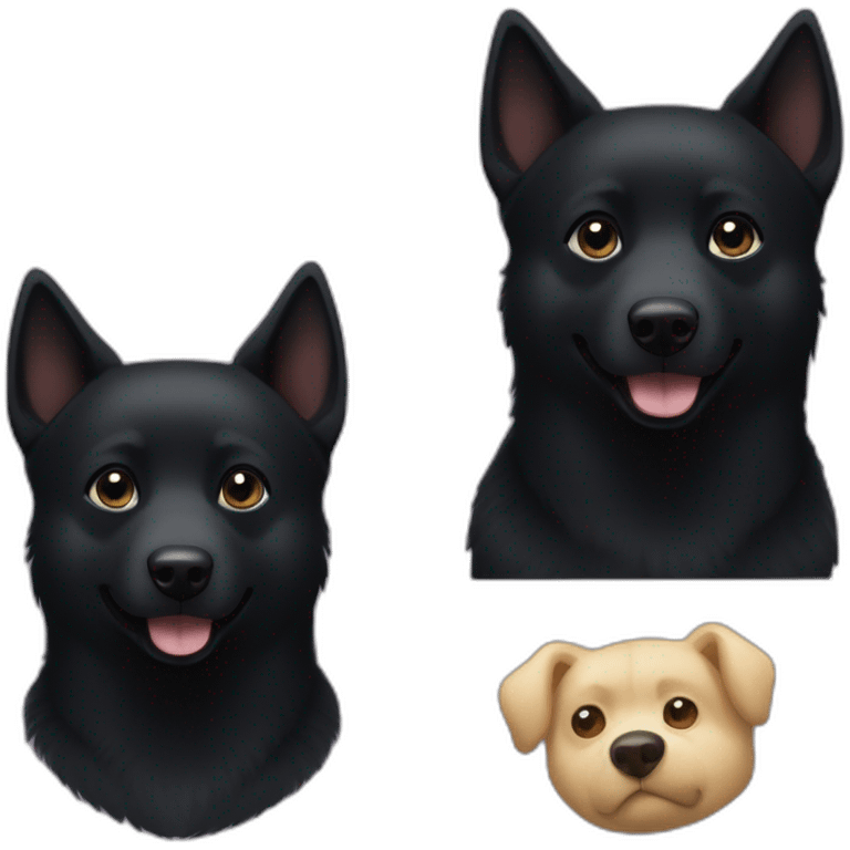 black schipperke that only have black short hair and who wears a bmw sign on his neck  emoji