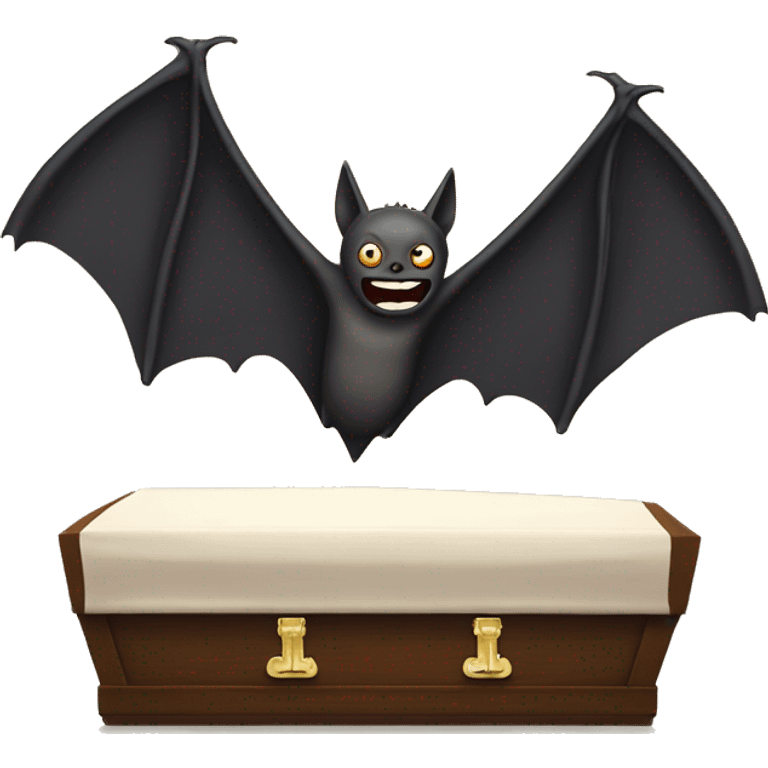 bat flying out of coffin emoji